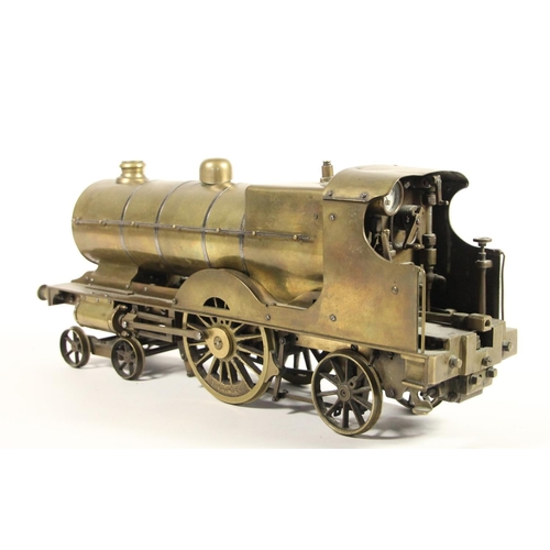 73 - A scratch built brass 2 1/2 inch live steam 4-2-2 locomotive, no tender, no boiler certificate, 36cm... 