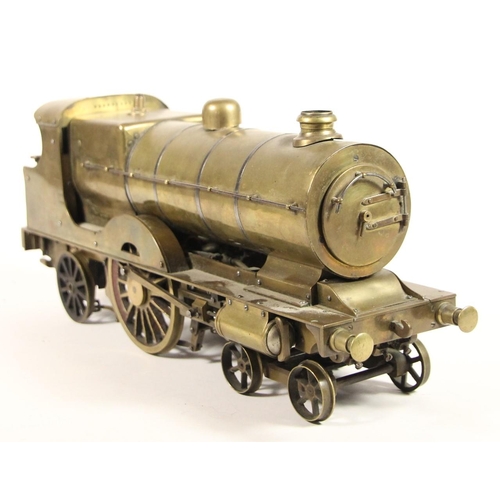 73 - A scratch built brass 2 1/2 inch live steam 4-2-2 locomotive, no tender, no boiler certificate, 36cm... 