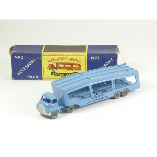 74 - A 'Matchbox' series Moko Lesney major pack No6 Pickfords transporter, playworn, original box, togeth... 