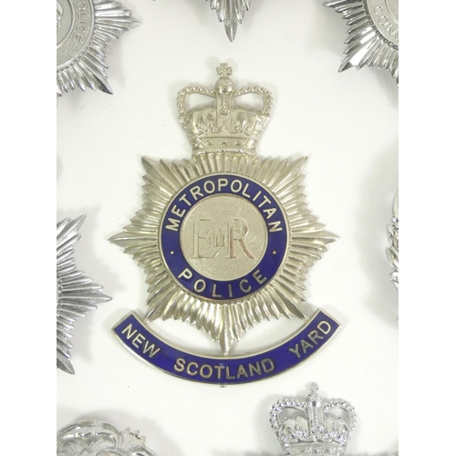 98 - A collection of thirty six Police cap and pin badges, mainly from Northern forces, including Leeds C... 