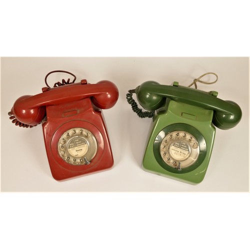 134 - Two mid 20th century telephones, a red GPO 746 gen 78/2, together with a similar in green (2)