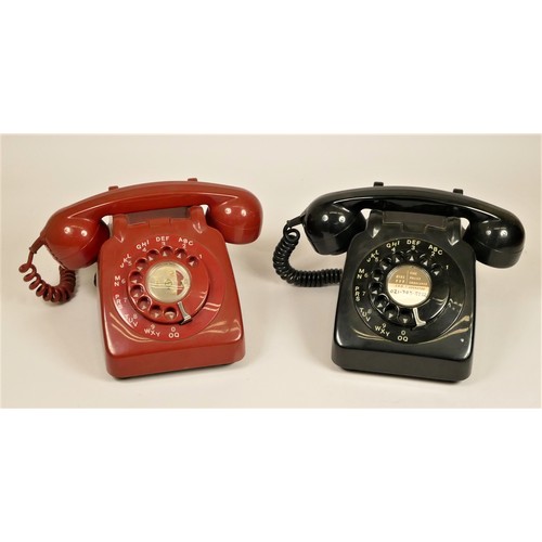 136 - Two  telephones, a red GPO 706L AEG 67/2A, together with a black GPO FWR 66/22 (2)