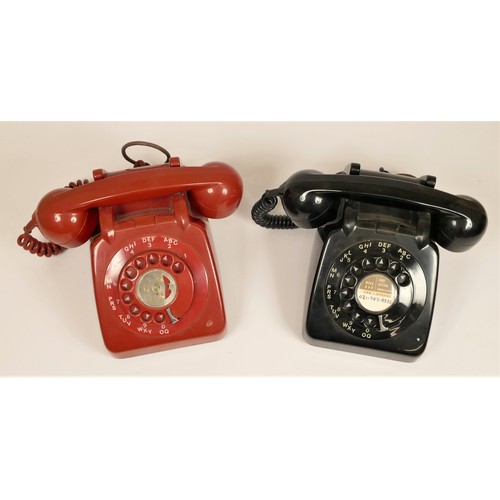 136 - Two  telephones, a red GPO 706L AEG 67/2A, together with a black GPO FWR 66/22 (2)