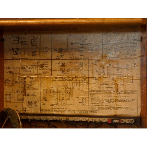 138 - A private manual branch exchanges Switchboard CB 873 MK7, dated between 1953 and 1962, 10cm x 50cm x... 