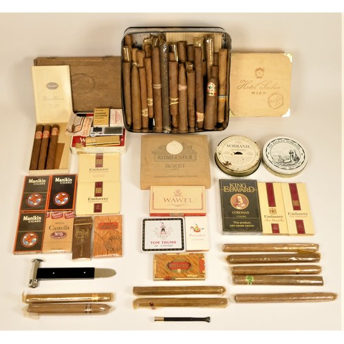 221 - A collection of Cigars, including brands such as Embassy, Havana and Cohiba, also including smoking ... 