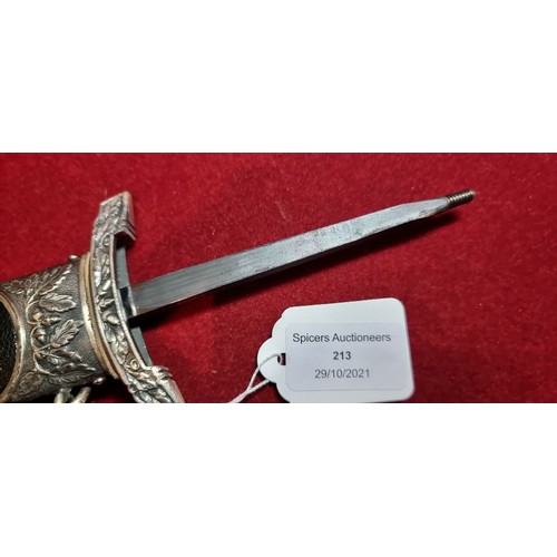 240 - A German Third Reich replica SS Honour dagger, inscribed to blade and marked RZM M7/36, 22 cm, scabb... 