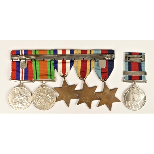 260 - A WWII mounted group of 5, 1939-1945 Star, Africa Star, France and Germany Star, Defence and War, to... 