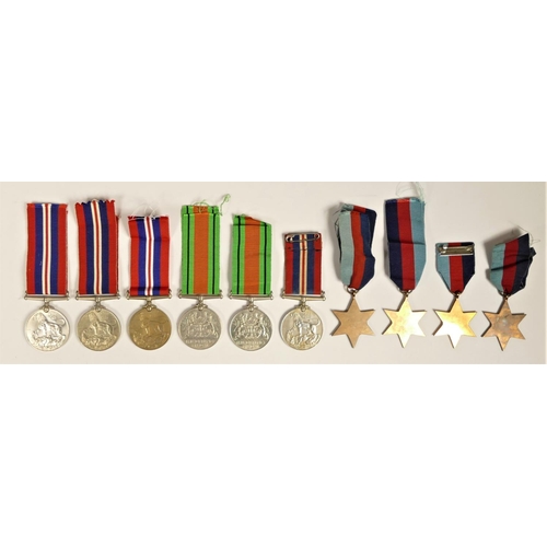 261 - A group of ten WWII medals, 4 x 1939-1945 Star, 2 x Defence and 4 x War