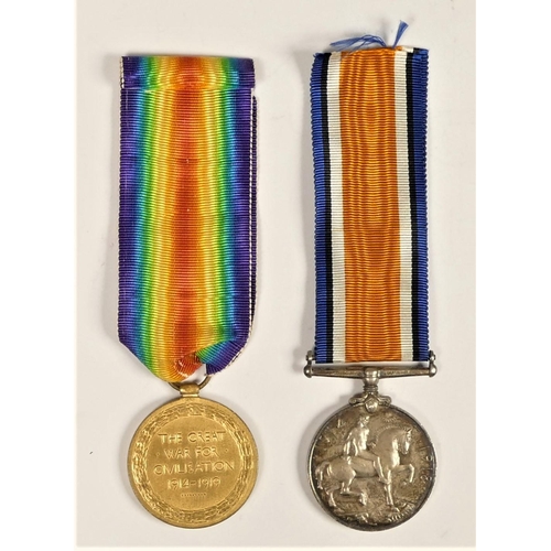 264 - WWI pair, awarded to 33319 Pte W.H. Walker, Norfolk Regiment, 1914-1918 and Victory