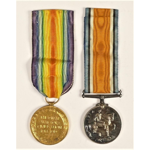 265 - WWI pair, awarded to 3300 DVS E.H. Sandford R.A., 1914-1918 and Victory