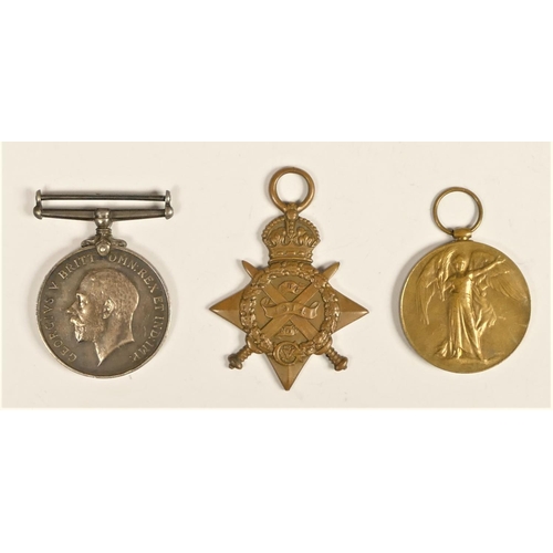 266 - WWI group of three, awarded to 18238 Pte A.T. Mangell, R.A.M.C., August 1914 Star, 1914-1918 and Vic... 