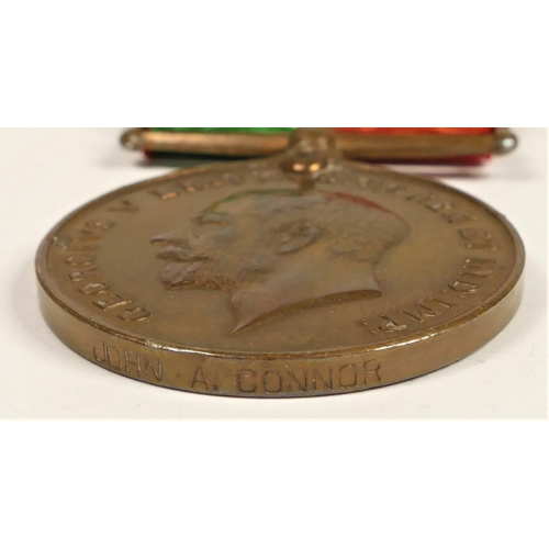 267 - WWI M.G.C./Mercantille Marine group of three, awarded to 129420 Pte J. Connor, Mercantille Marine, 1... 