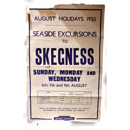 50 - A Festival of Britain 'Excursion- Kettering to London' poster and a British Railway 'August Holidays... 