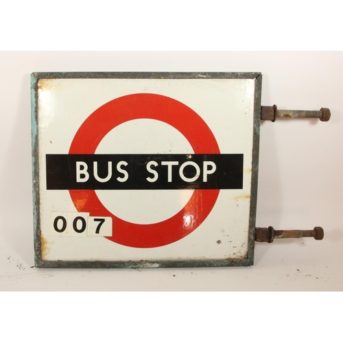 123 - Two double sided London Transport bus stop signs to include, Burnham London (76820) bus and coach re... 