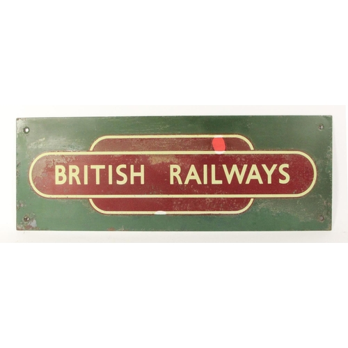 138 - A British Railways metal sign (totem style on rectangular back plate),  17 x 50 cm