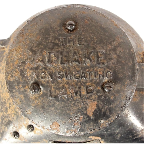 148 - An L.M.S Adlake 'non sweating' signal lamp with markers plate and L.M.S plate, no burner or glass