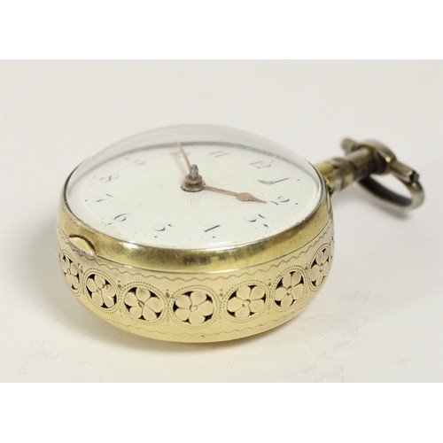 11 - John Cordon or Gordon, London, a George III silver gilt pair cased repeating fusee pocket watch, Lon... 