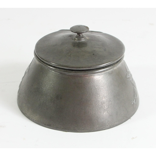 71 - Archibald Knox (1864-1933) for Liberty & Co., a pewter inkwell, circa 1903, tapered circular form, w... 