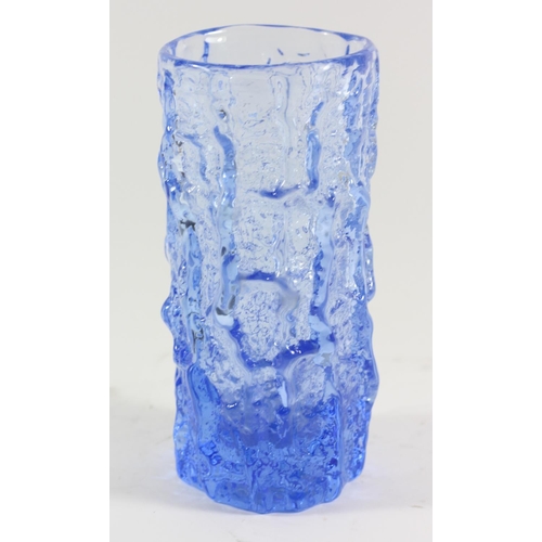 88 - A Whitefriars blue bark finish vase, 15cm.