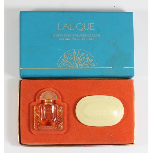 90 - Lalique, Coffret Miniatures de Luxe, perfume and soap, unused, box