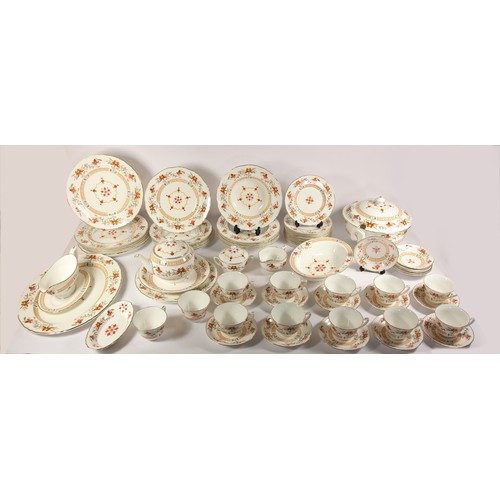 99 - A Royal Worcester Chamberlain six place dinner/tea service to include, dinner plates 27cm, dessert p... 