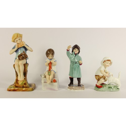 104 - Four Royal Worcester figurines to include, Peter Pan (3011) modelled by I. Gertner 19cm, February (3... 