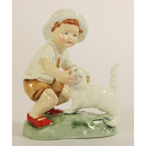 104 - Four Royal Worcester figurines to include, Peter Pan (3011) modelled by I. Gertner 19cm, February (3... 