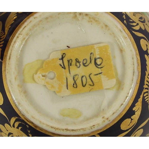 108 - Two late 19th century fine porcelain trios to include, a gold hand painted cup, saucer and sandwich ... 