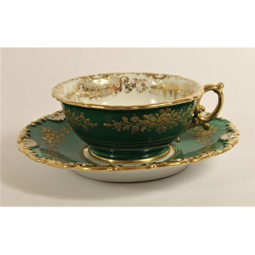 108 - Two late 19th century fine porcelain trios to include, a gold hand painted cup, saucer and sandwich ... 