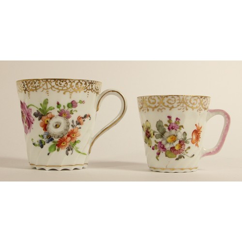 108 - Two late 19th century fine porcelain trios to include, a gold hand painted cup, saucer and sandwich ... 