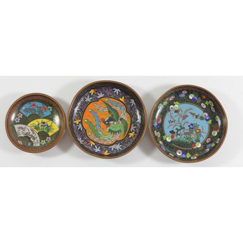 147 - A Japanese cloisonné rectangular box, the hinged lid decorated with birds, the sides similarly decor... 