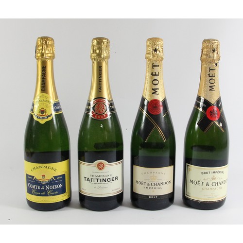 163 - Moet & Chandon x 2, Taittinger Reserve, Comte de Noiron. (4)