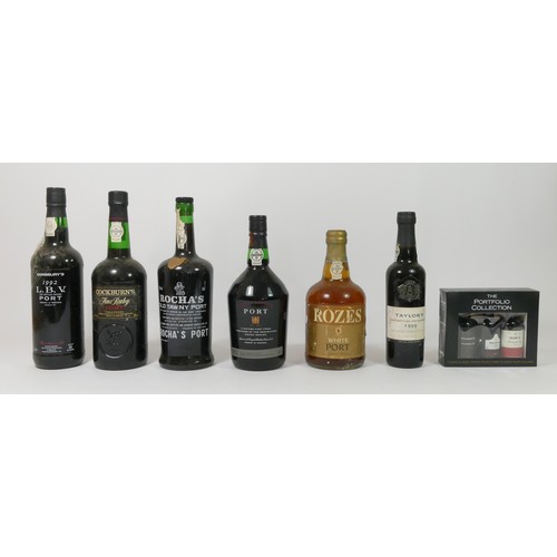 165 - Rozes White Port, Rocha's Old Tawny Port, 3 other bottles of Port, Taylor's 1999 37 cl and 3 other m... 