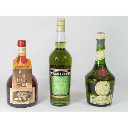 168 - Benedictine (73% proof), Grand Marnier (67.5% proof) and Chartreuse (96% proof) (3).