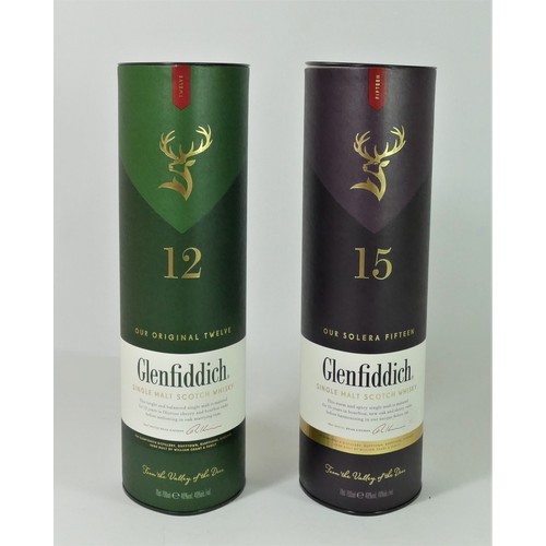 182 - Glenfiddich, single malt whiskey, aged 10 and 15 years (2)