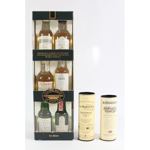 192 - Miniatures 5 cl: 6 multi-pack including Cragganmore, Delwhinnie and Oban together with a single bott... 