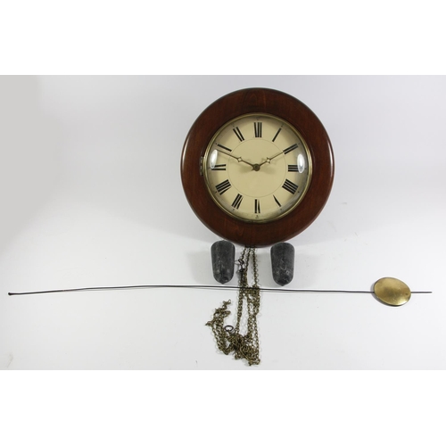 217 - A 19th century postman's wall clock , 8 1/2