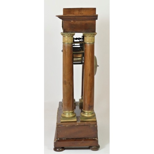 222 - Samuel Marti a Paris, a 19th century French four-pillar mahogany mantle clock,  the eight-day durati... 