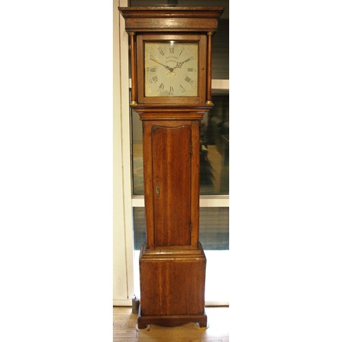 223 - James Berry, Pontefract, an early 19th century oak 30 hour longcase clock, the 12