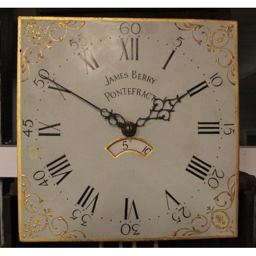 223 - James Berry, Pontefract, an early 19th century oak 30 hour longcase clock, the 12