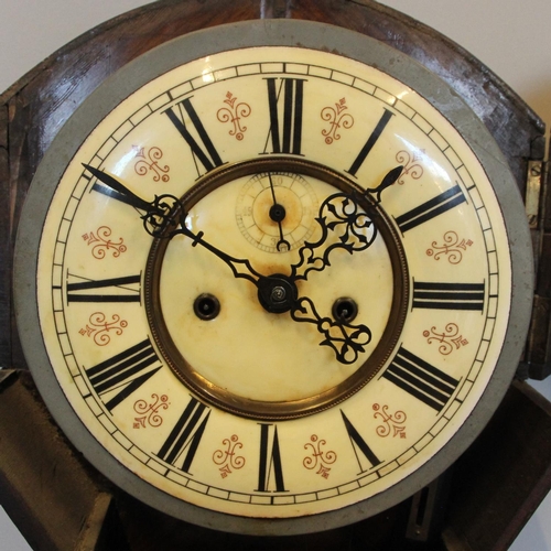 224 - A 19ct century granddaughter longcase clock, the Vienna style dial and movement striking on a gong, ... 