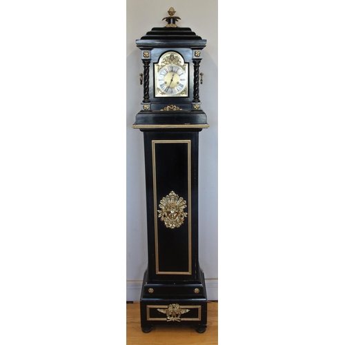 226 - Hamburg American Corporation, Hamburg, a 19th century ebonised and gilt brass bracket clock, the bra... 