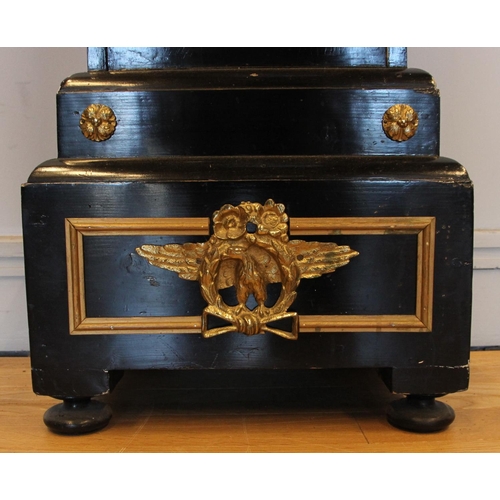 226 - Hamburg American Corporation, Hamburg, a 19th century ebonised and gilt brass bracket clock, the bra... 