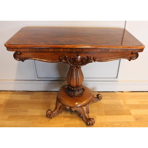 270 - Of Royal HRH Edward VII interest; A William IV rosewood fold over card table, the rectangular top wi... 