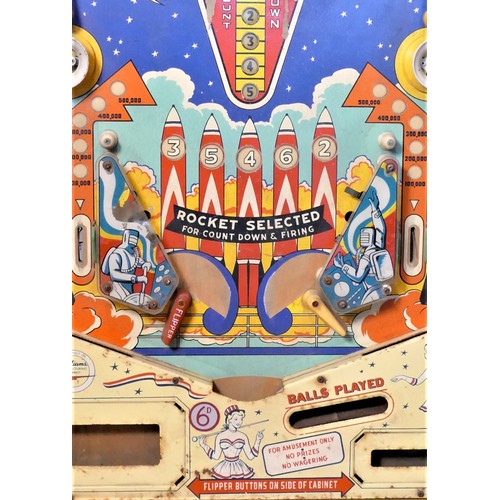 305 - Rocket Selected by Williams Manufacturing Company (1958-1967), c.1960's, a hand painted wood pinball... 