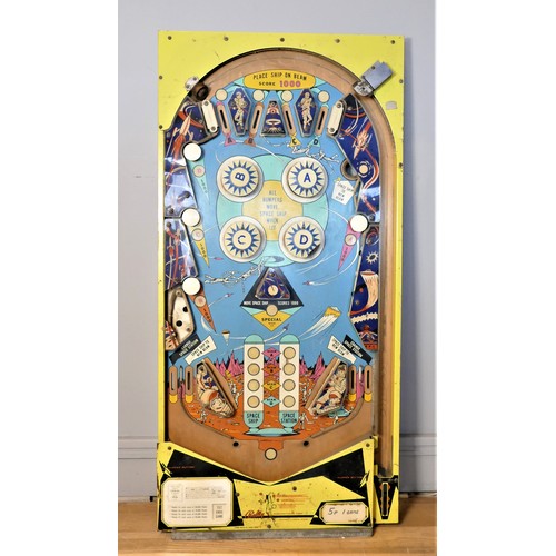 306 - Space Ship by Bally Manufacturing Corporation, (1930-2011), c.1960/70's, a hand painted wood pinball... 