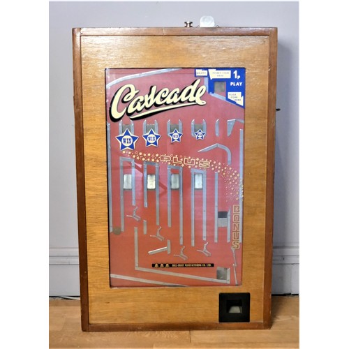 308 - Cascade by Bell Fruit Manufacturing penny drop case slot machine, mahogany cabinet, type GA1, 74 x 4... 