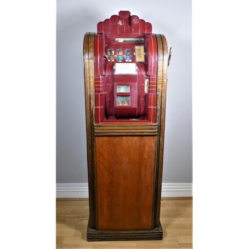 318 - Mills Novelty Extraordinaire one cent (1d) slot machine, c. 1930's, supplied by Samson Novelty of Lo... 