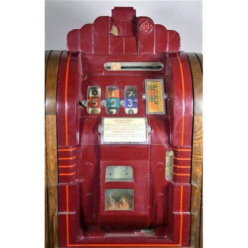 318 - Mills Novelty Extraordinaire one cent (1d) slot machine, c. 1930's, supplied by Samson Novelty of Lo... 