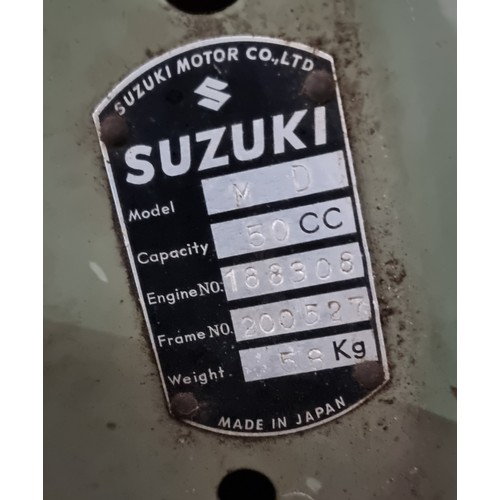 226 - 1965 Suzuki MD, M15/M15D moped, 49cc. Registration number MVX 4C. Frame number 200527. Engine number... 